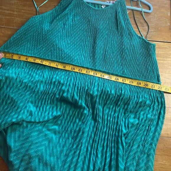 ELLE NWT Pleated Trapeze Sleeveless Textured Spaghetti Straps Mini Dress Sz M - Picture 8 of 8